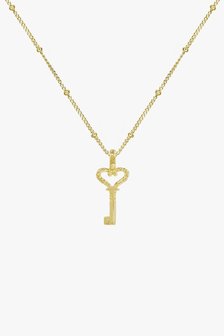 wildthings Hammered key necklace goud verguld 18k