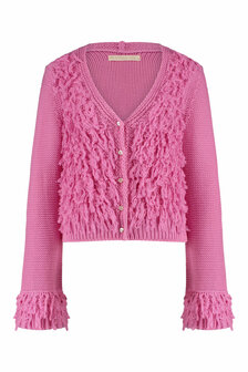 Isla Ibiza bonita Knitted Fringed Cardigan Besso Summer &ndash; Pink