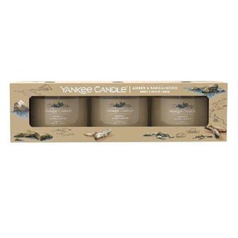 Yankee candle Amber &amp; sandalwood filled votive 3-pack 