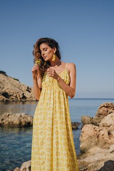 Isla Ibiza bonita Long Sleeveless Dress Sunshine of my life &ndash; Yellow