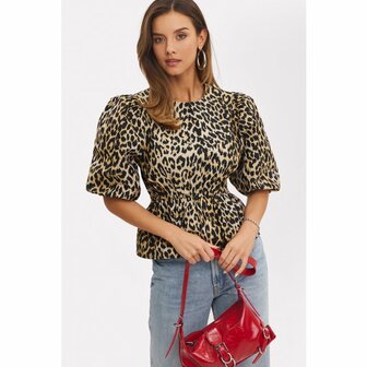 LOAVIES dancing is not a crime brown top leopard