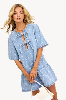 Loavies Keep you spinning Light blue denim dress