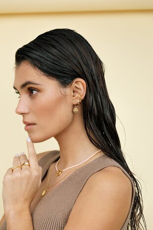 Wildthings Voyage coin earring goud verguld 18k