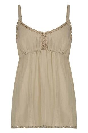 isla ibiza bonita Top Embroidered Fiesta Khaki 