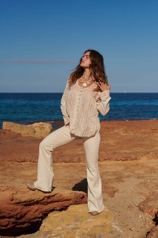 Isla Ibiza bonita flare Jeans Cream