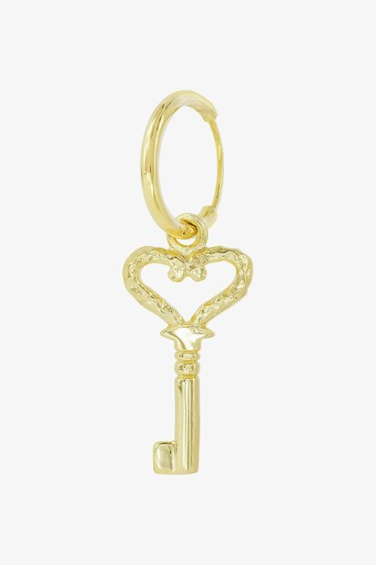 Wildthings Hammered key earring goud verguld 18k