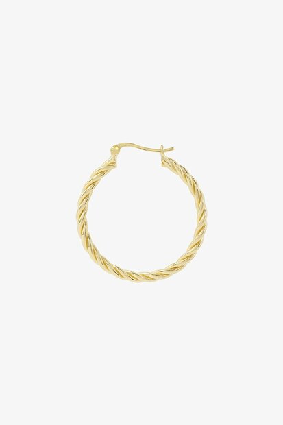 Wildthings Medium twisted hoop earring goud verguld 18 k 30mm