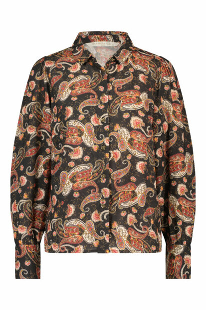 Isla ibiza bonita Shirt Blouse Paisley Fiesta &ndash; Black