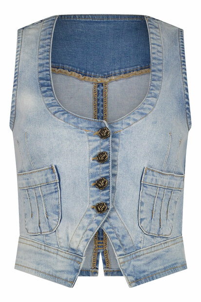 Isla Ibiza bonita Denim Gilet Eivissa &ndash; Blue