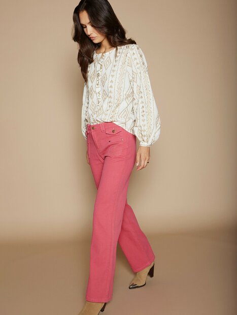 meisie Embroidered pockets denim trousers