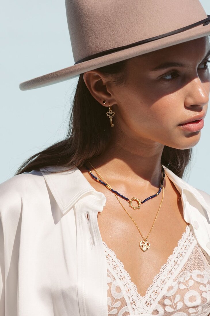 Wildthings Hammered key earring goud verguld 18k