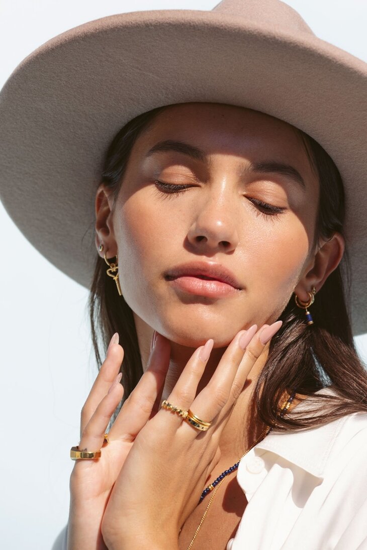 Wildthings Hammered key earring goud verguld 18k