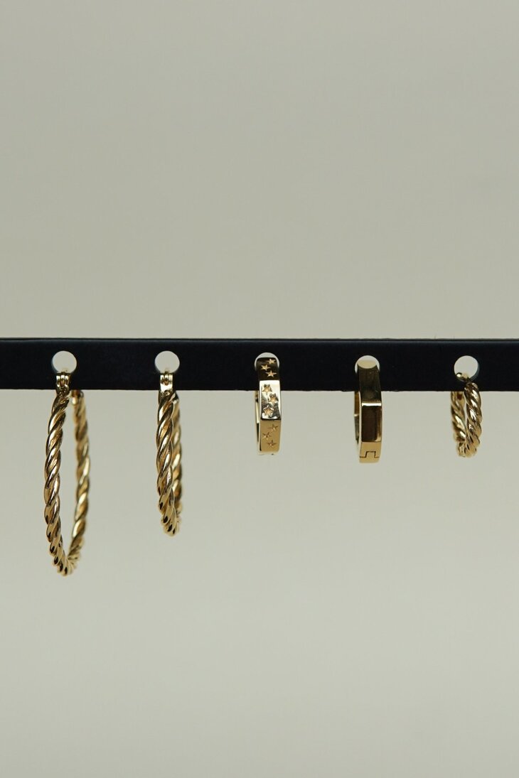 Wildthings Medium twisted hoop earring goud verguld 18 k 30mm