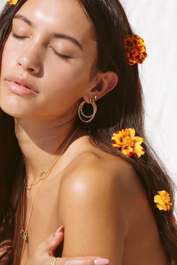 Wildthings Medium twisted hoop earring goud verguld 18 k 30mm