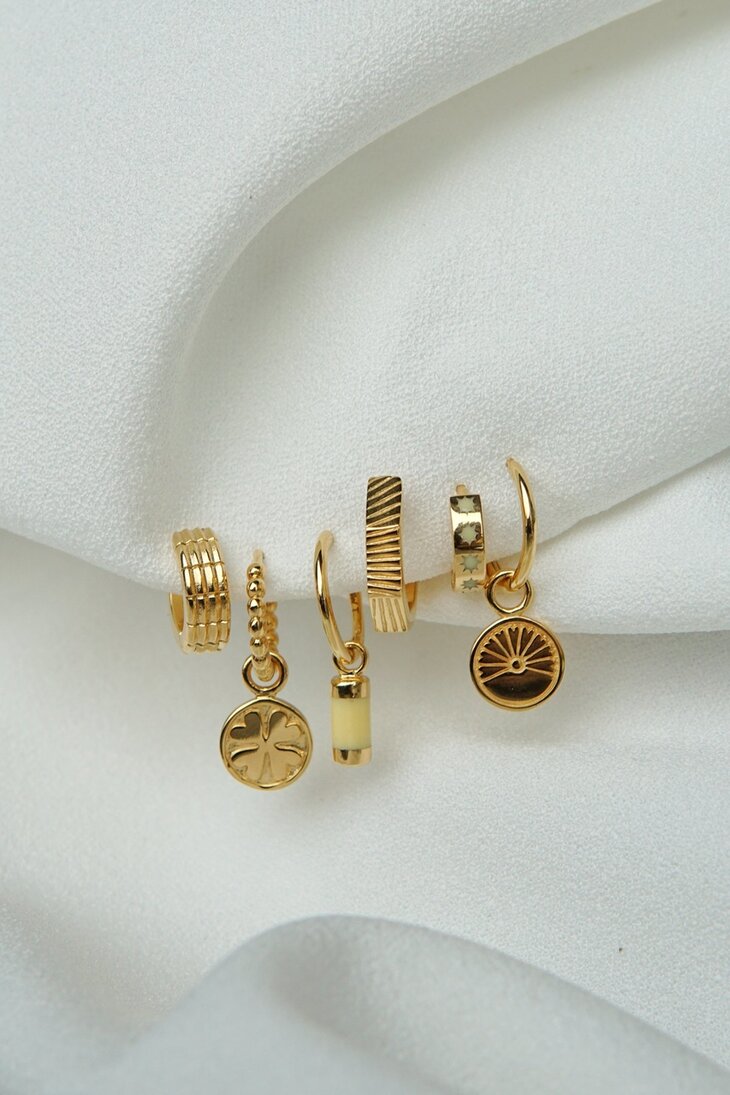 Wildthings Voyage coin earring goud verguld 18k