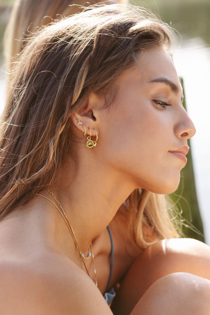 Wildthings Voyage coin earring goud verguld 18k