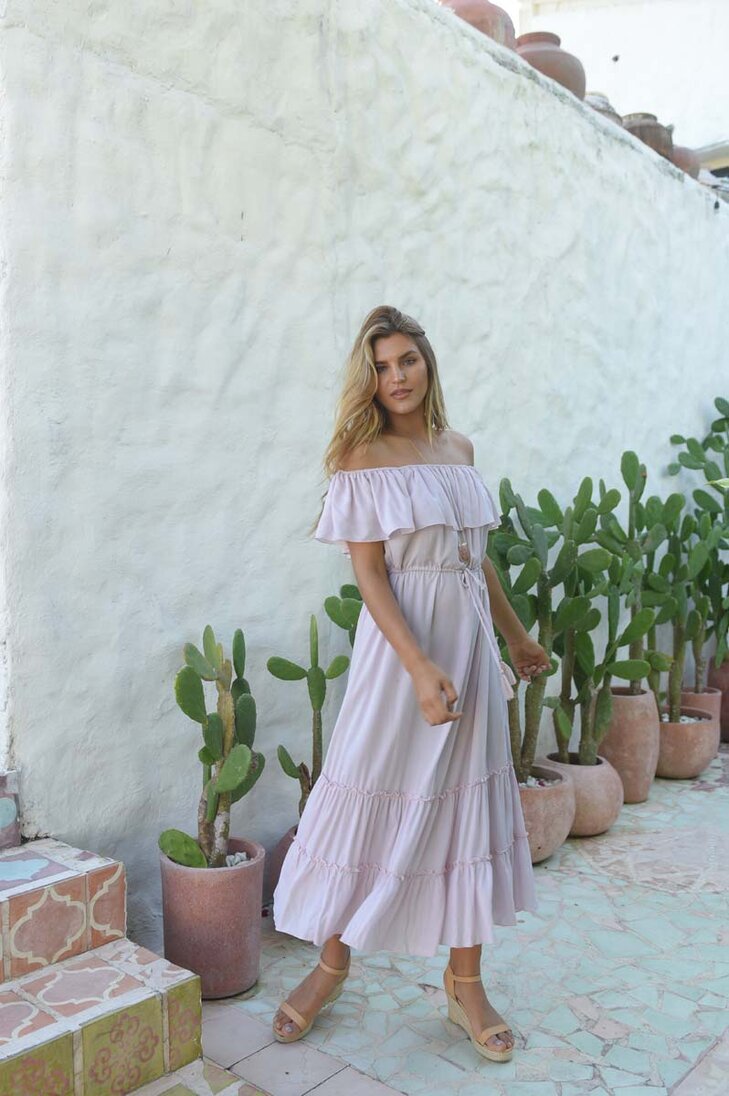 Hotlava dress aerin moonstone powder pink 