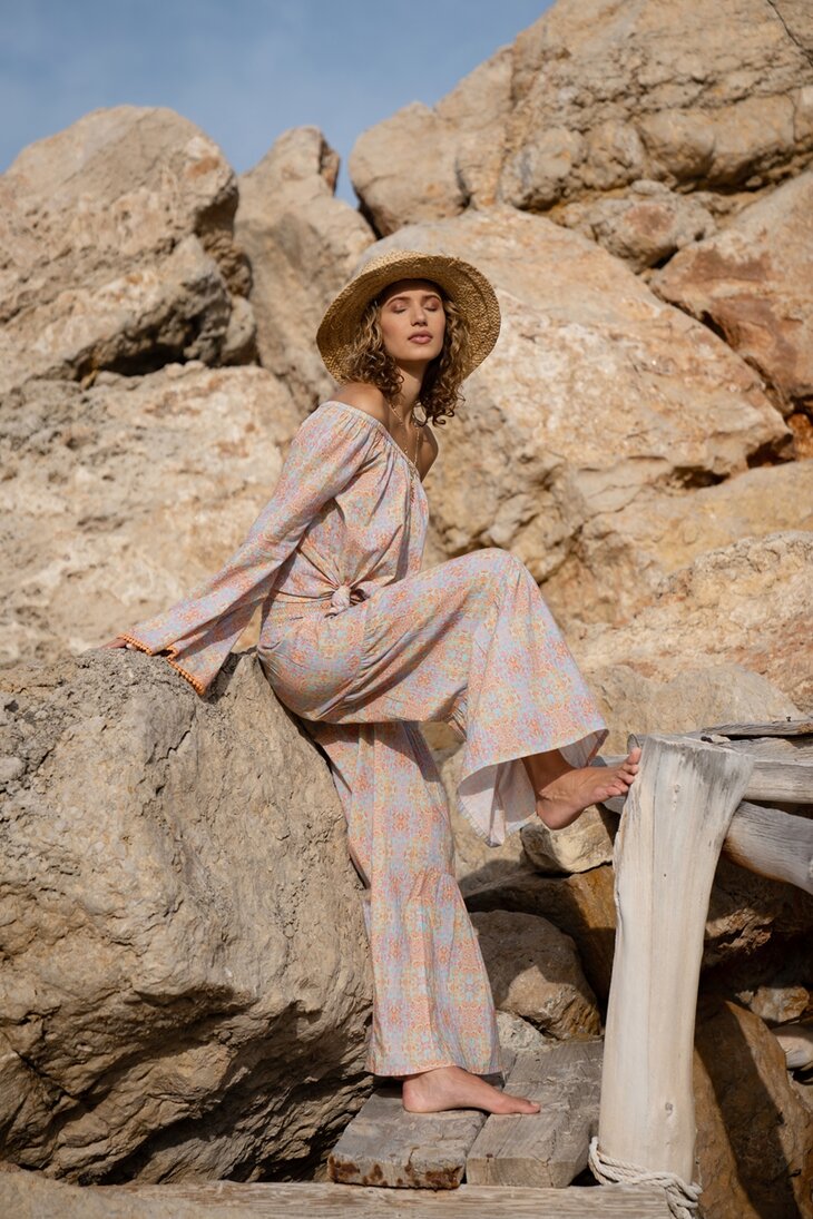 Isla ibiza Trousers-Rococo Rose