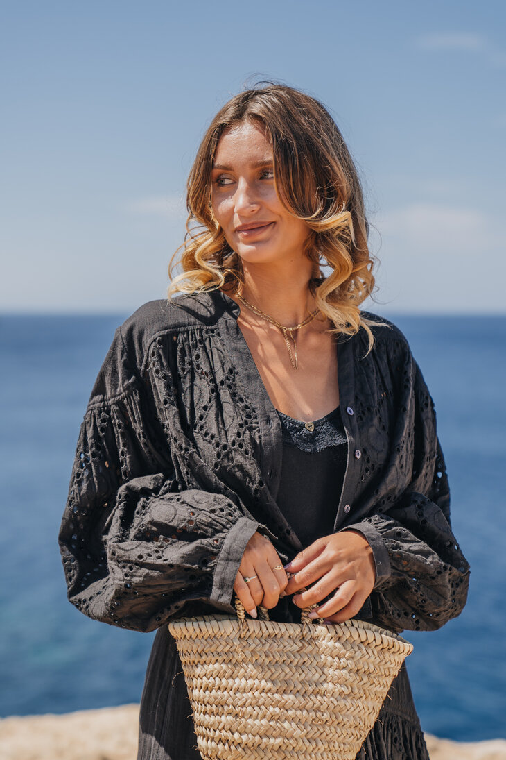 isla ibiza bonita Boho Embroidery Blouse Bonita &ndash; Black