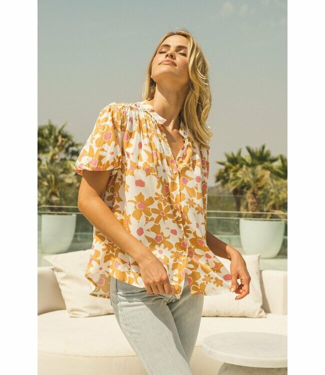 Jaase tansy print Serra top