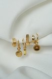 Wildthings Clover club coin earring goud verguld 18k
