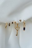 Wildthings Blue iris drop earring goud verguld 18k