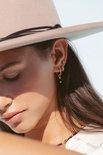Wildthings Blue iris drop earring goud verguld 18k
