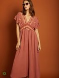 MEISIE dress embroidery pink