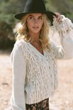 isla ibiza bonita Gebreid vest met franjes Besso – Crème