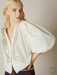 Meisie blouse poplin white gold
