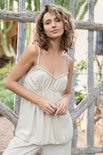 isla ibiza bonita Top Embroidered Fiesta Khaki