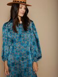 Meisie detail satin dress blue