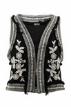Ibzmode Gilet Nina Embroidery Zwart