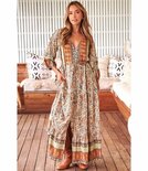 Jaase oakie print ebony maxi dress