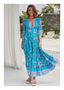 Jaase starry turquoise berry maxi dress 